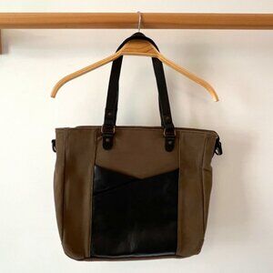 INAnnaIN Kelly Moore canvas and leather tote shoulder bag
